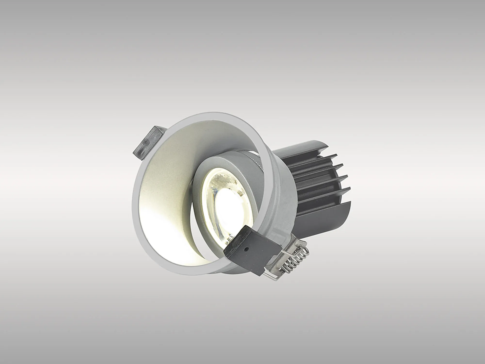 DM201665  Bania A 9 Powered by Tridonic  9W 2700K 770lm 36° CRI>90 LED Engine, 250mA Silver Adjustable Recessed Spotlight, IP20